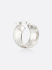 18k White gold mini hoop earring side view 2