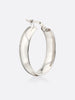 18k white gold oval hoop earrings side view 2