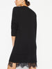 Elisa mini black lace sweater dress back view