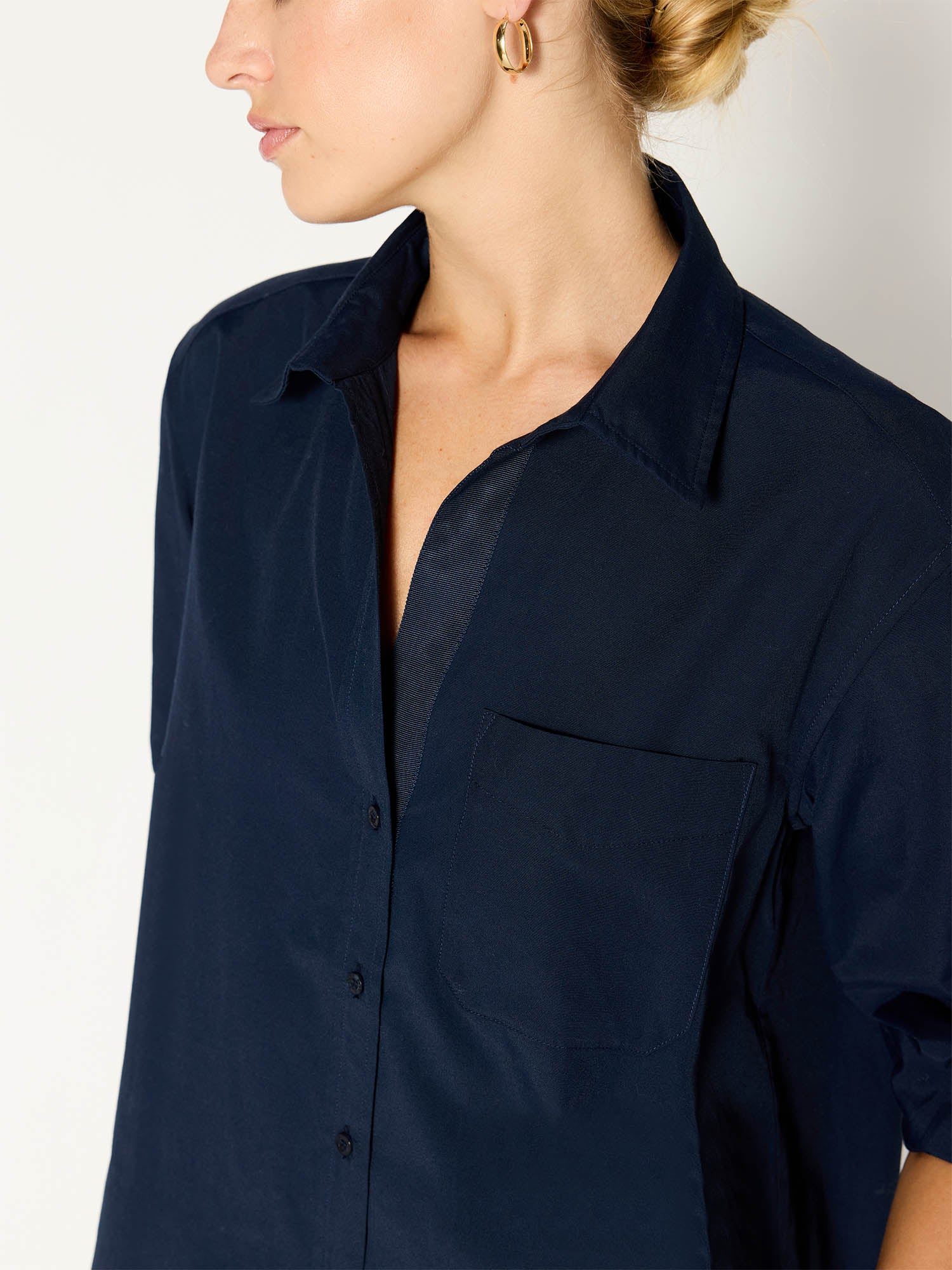 Womens navy hotsell button down shirt