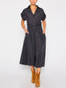 Fia black maxi shirtdress front view 3