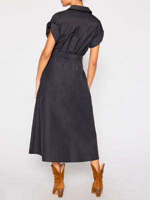 Fia black maxi shirtdress back view