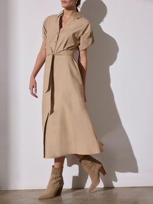 Fia tan maxi shirtdress front view 2