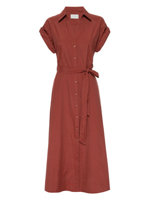 Fia red maxi shirtdress flat view