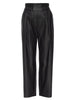 Fiera black vegan leather cropped pant flat view