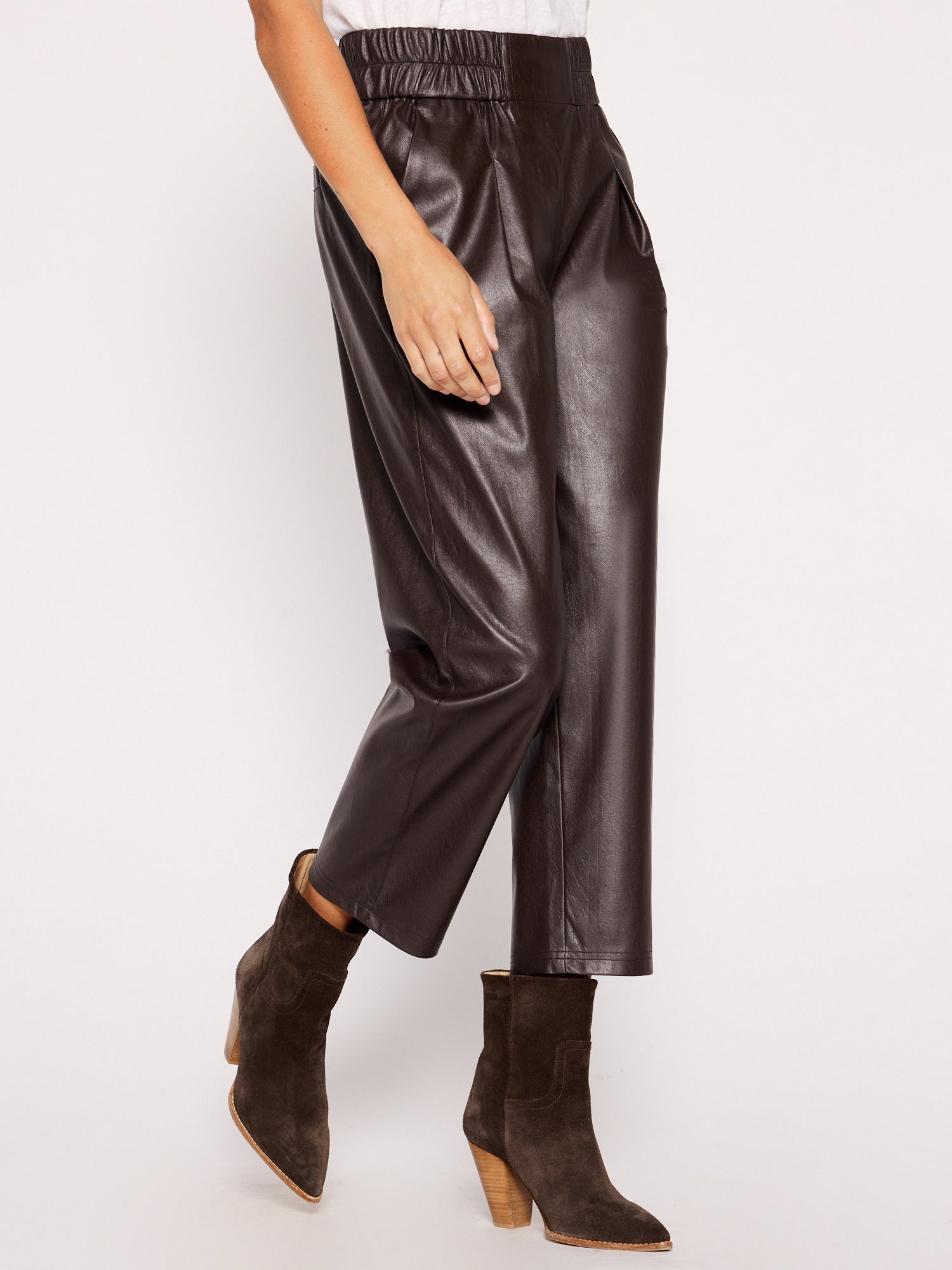 Women's Vegan Leather Fiera Pant in Timber Brown