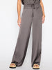 Gorja brown wide leg satin pant front view