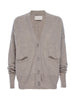 Halo light grey cashmere wool cardigan sweater flat view