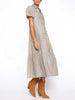 Havana tiered midi dress tan grey taupe side view