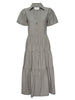 Havana tiered midi dress tan grey taupe flat view