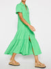 Havana tiered midi dress green side view