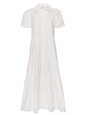 Havana tiered midi dress ivory flat view