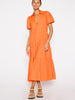 Havana tiered midi dress orange front view 4