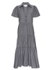 Havana tiered midi dress grey flat view