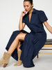 Havana tiered midi dress navy front view 2