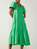 Havana tiered midi dress green front view 2