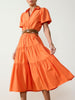 Havana tiered midi dress orange front view 3