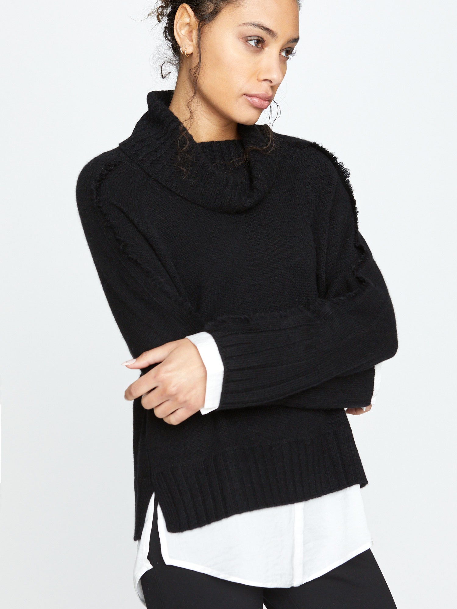 Fringe sale turtleneck sweater