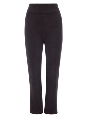 Juniper black cropped vegan suede pant flat view