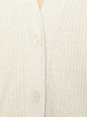 Jenny beige cashmere wool cardigan sweater close up