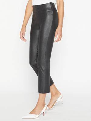 Juniper black cropped vegan leather pant side view