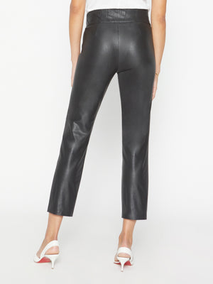 Juniper black cropped vegan leather pant back view