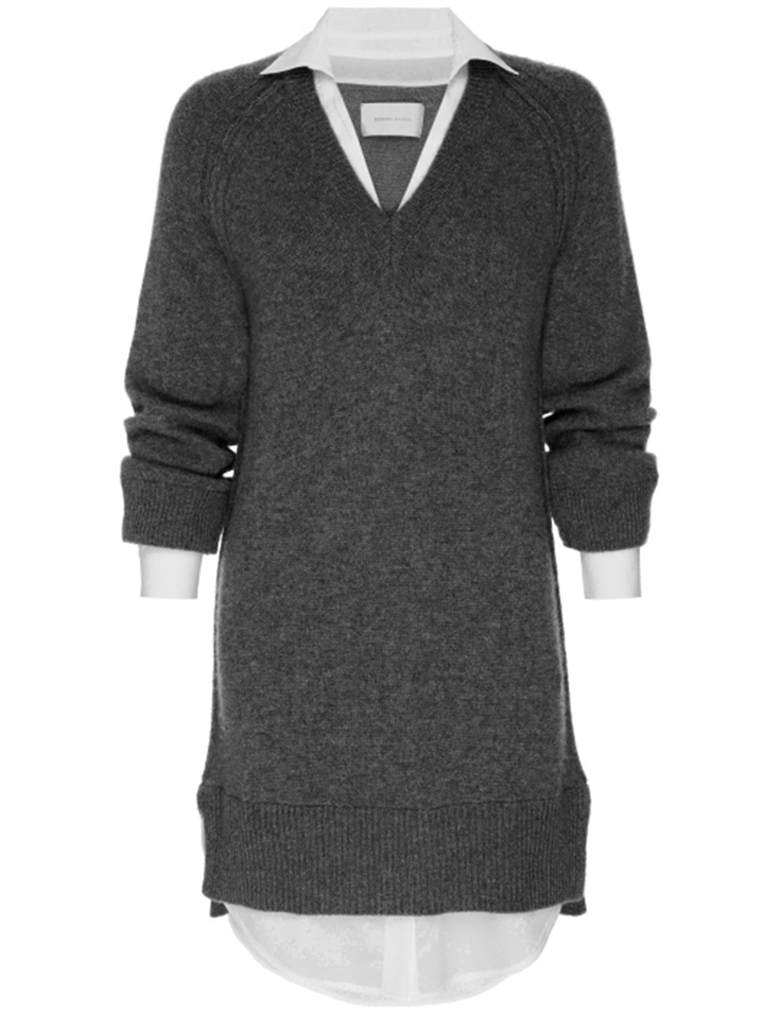 Grey v outlet neck sweater dress