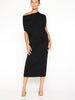 Lori cashmere sleeveless midi black sweater dress front view