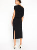 Lori cashmere sleeveless midi black sweater dress back view