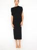 Lori cashmere sleeveless midi black sweater dress front view 2