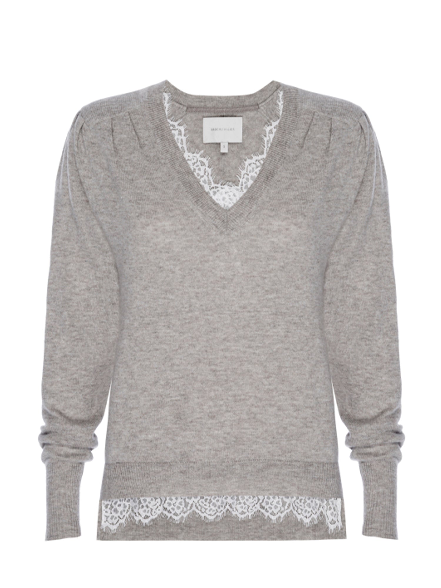 Women's Marcella Lace Vee Looker Sweater, Beige/Ivory