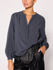 Phoebe popover dark grey longsleeve blouse front view