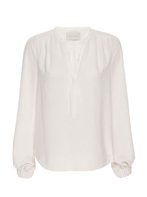 Phoebe popover white longsleeve blouse flat view