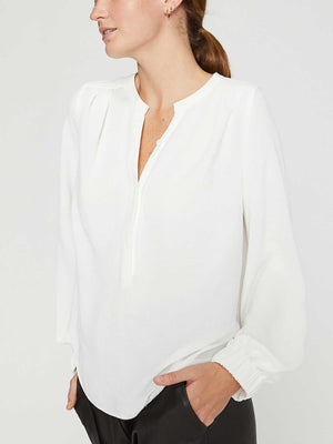 Phoebe popover white longsleeve blouse front view 2