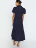 Havana tiered midi dress navy back view