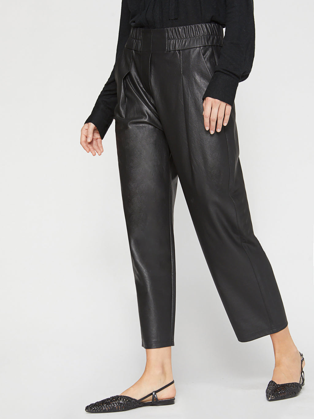 Women's Vegan Leather Fiera Pant in Black Onyx