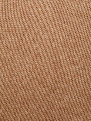 looker tan layered v-neck sweater close up