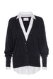 Callie dary dark grey layered cardigan sweater flat view