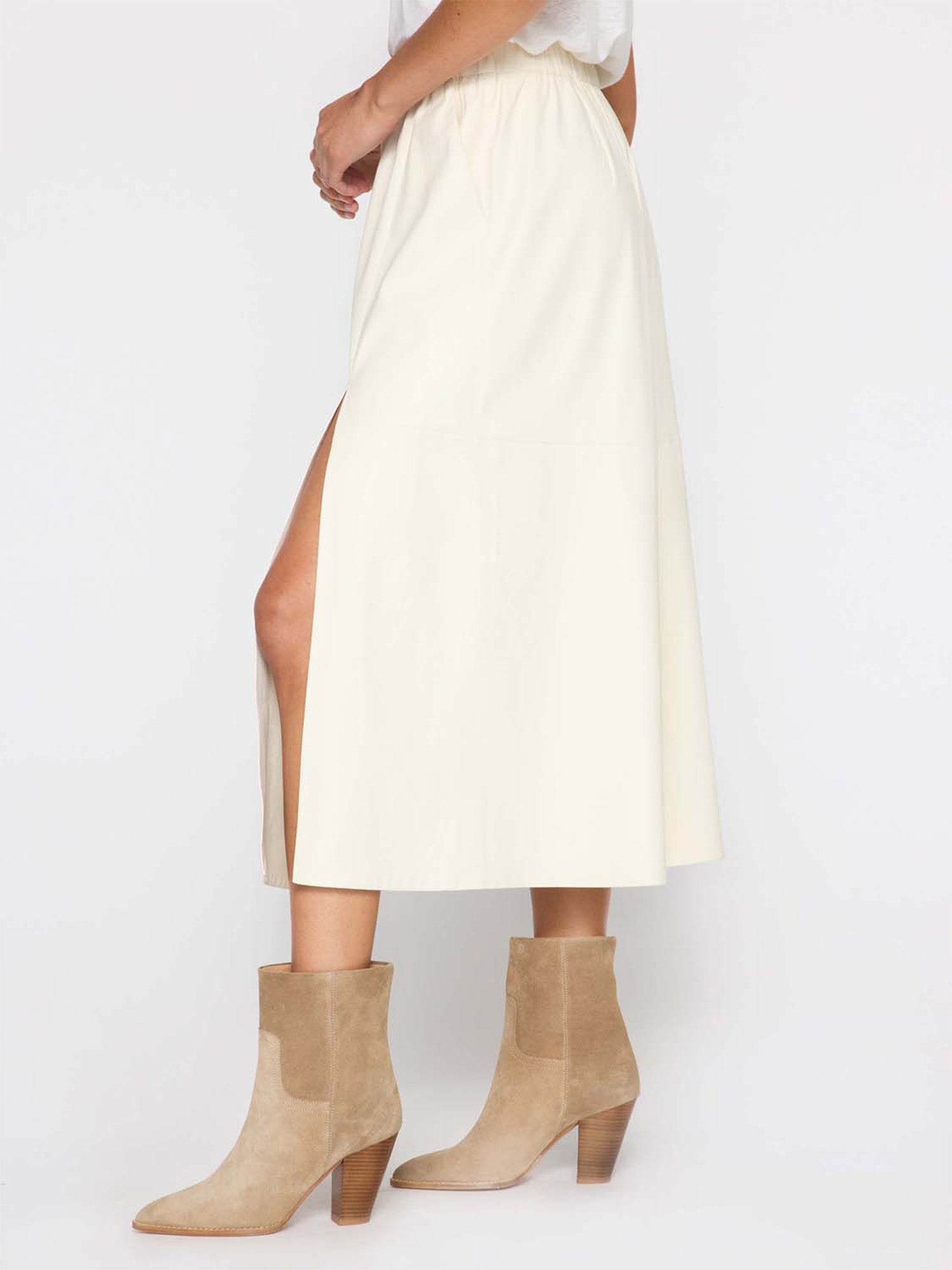 White vegan leather outlet skirt