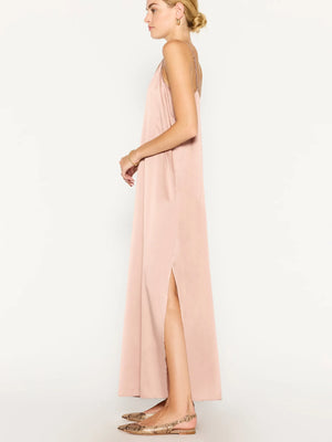 Everyday silk pink slip dress side view