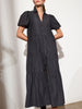 Havana tiered midi dress black front view 2