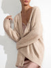 Jenny beige cashmere wool cardigan sweater front view