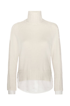 Jolie white layered turtleneck sweater flat view