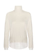 Jolie white layered turtleneck sweater flat view