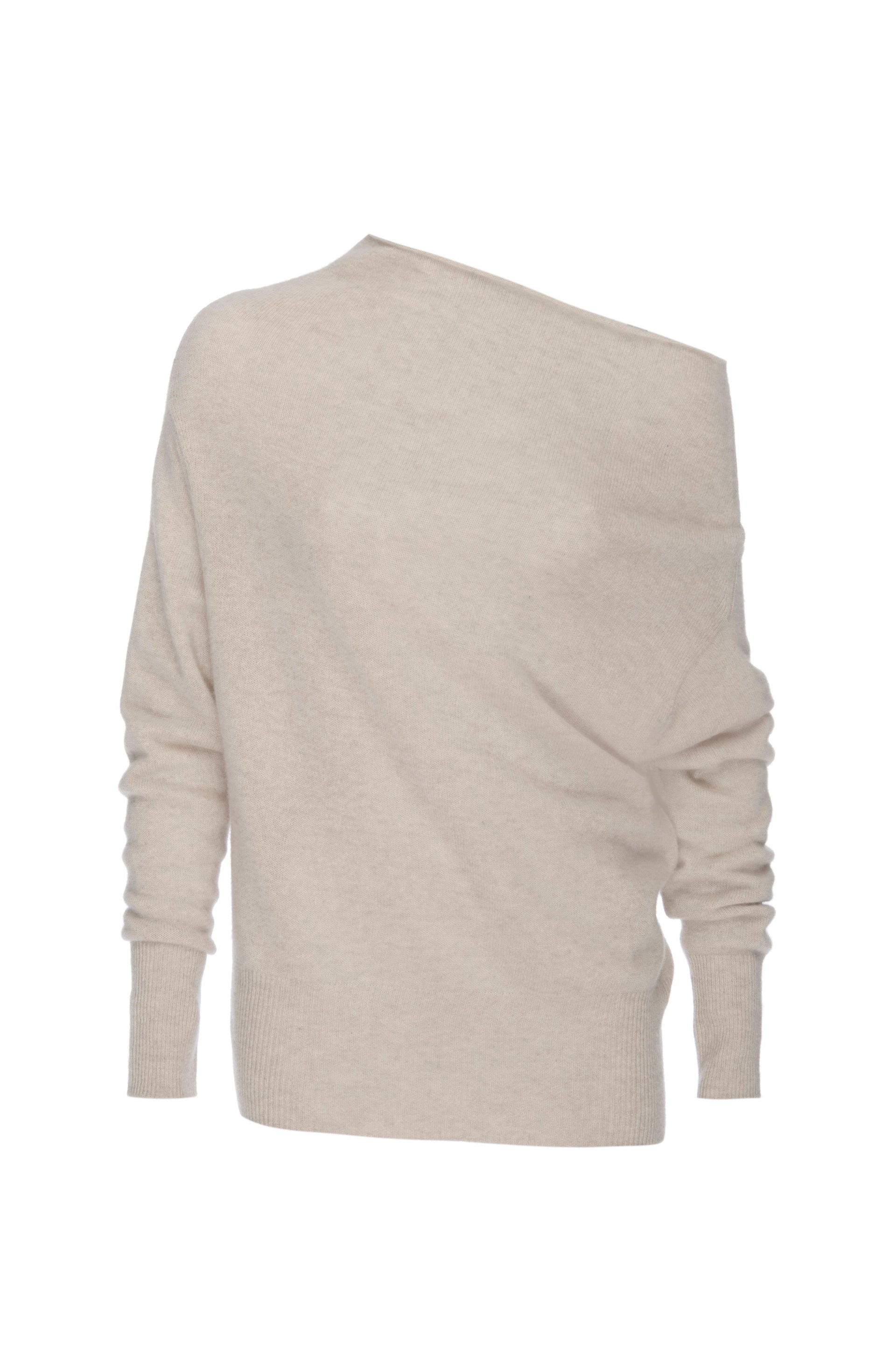 Women's Off Shoulder Cashmere Sweater in Cream