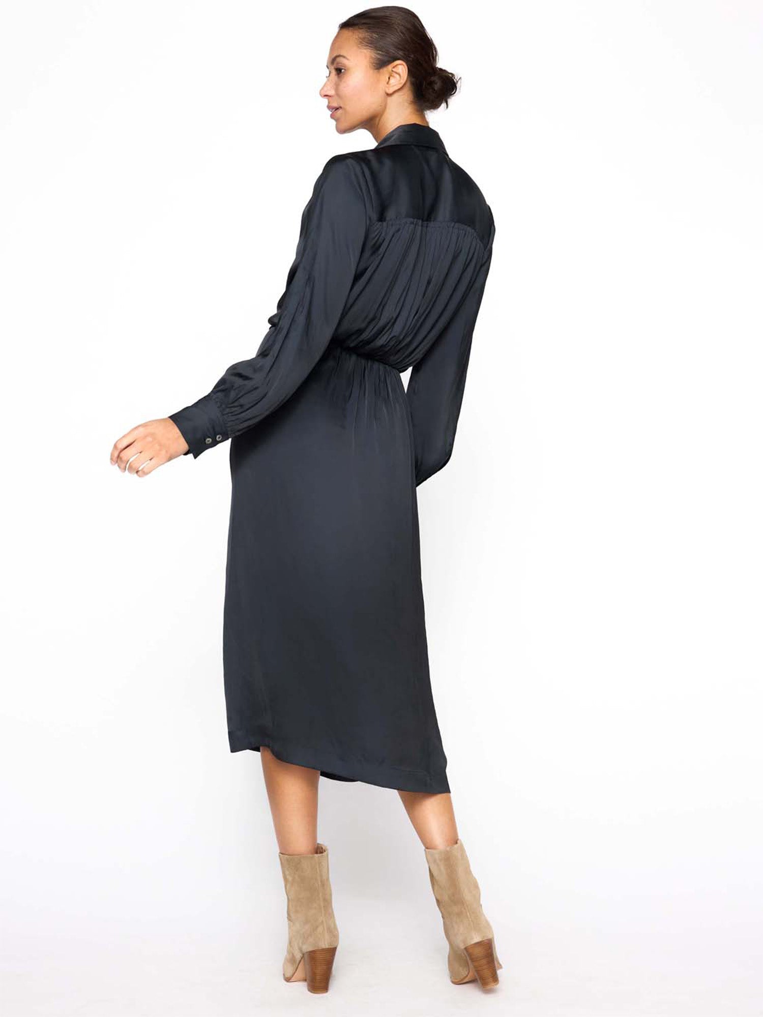 Brochu Walker Women's Madsen Midi Shirt Dress, Black Onyx