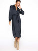 Madsen midi long-sleeve black shirtdress front view 2