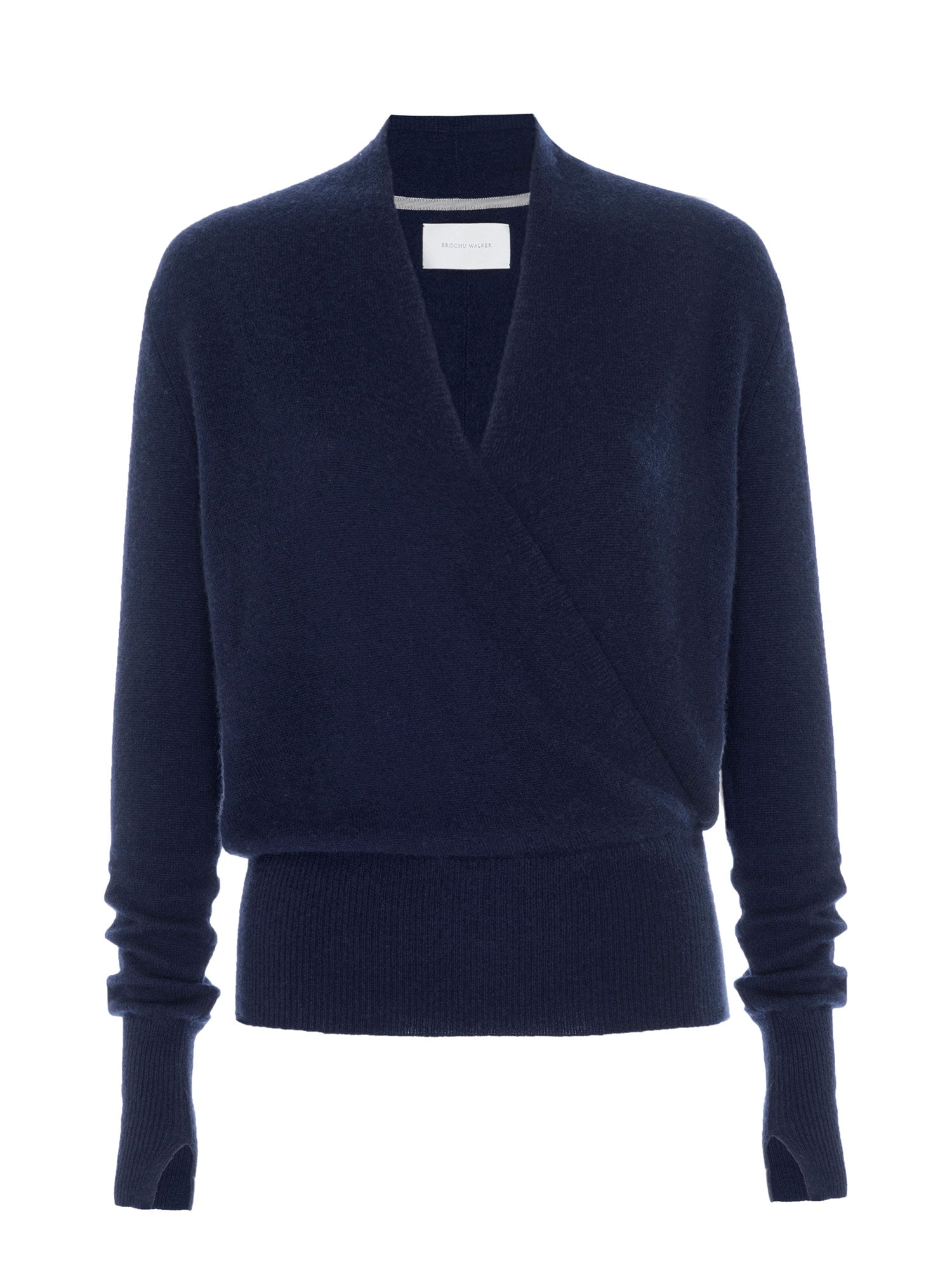 Navy blue wrap sweater best sale