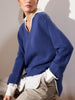 Looker blue layered v-neck sweater side view